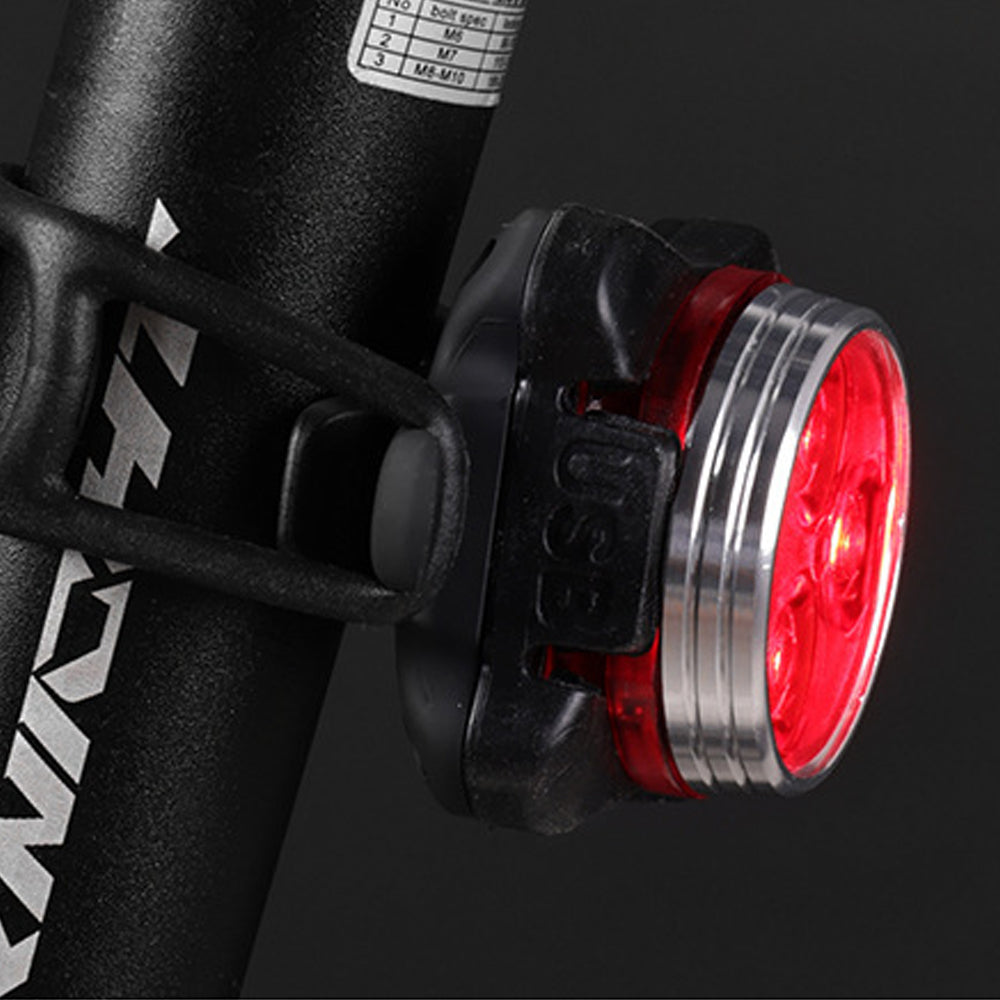 2Pcs USB Rechargeable Bike Lights LED Bicycle Lights Front and Rear Security Warning Lights