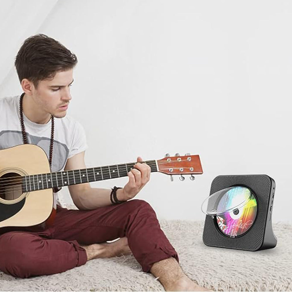 USB Powered Bluetooth CD Player with Digital Screen Display Desktop Music Player Black