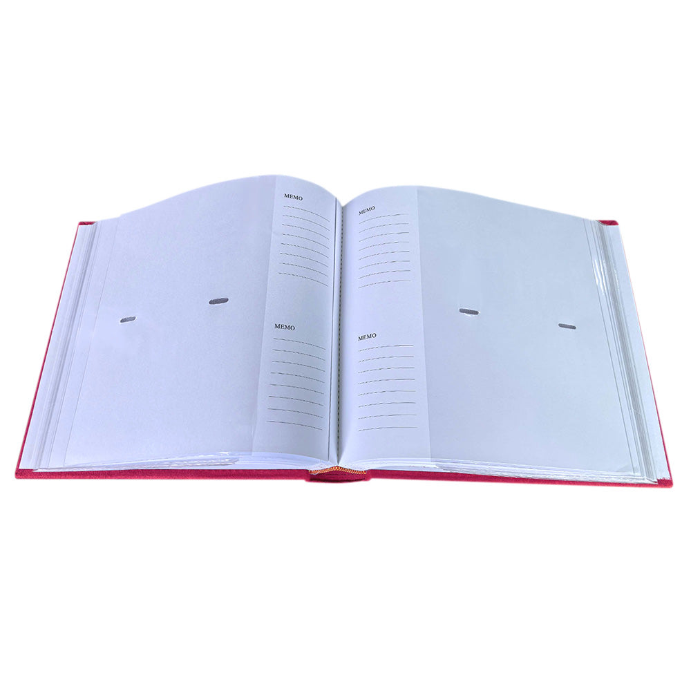 200 Photo Album with Memo Space Storage Book- Red