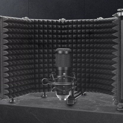 5-Panel Microphone Isolation Shield Studio Mic Sound Absorbing Foam