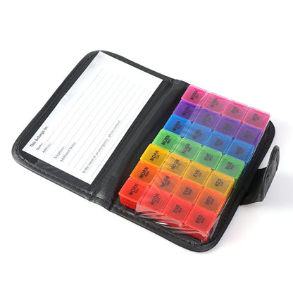 Weekly Pill Organizer Individual Medicine Containers for Vitamins Supplements-Colorful