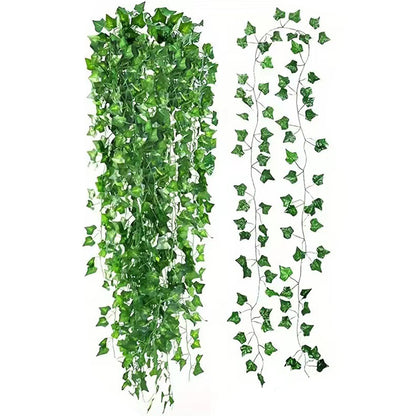 12 X 2M Artificial Ivy Vine Garland Fake Foliage Hanging Leaf Plant for Home Garden Party