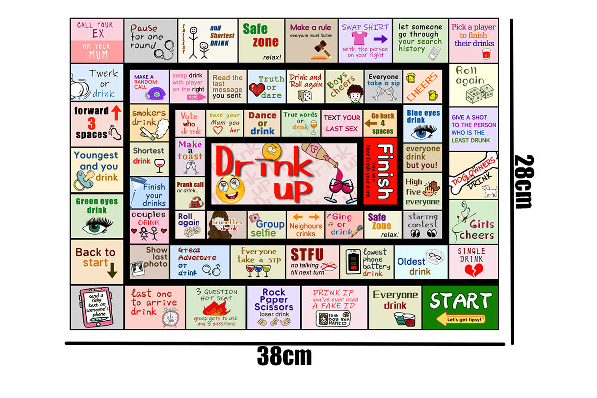 2Pcs Drinking Board Games for Adults Interactive Game Night Birthday Party 2-8 Players -2Pcs