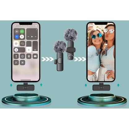 Mini Microphone Wireless Lavalier Lapel Mic for YouTube Tiktok Podcast Vlogging