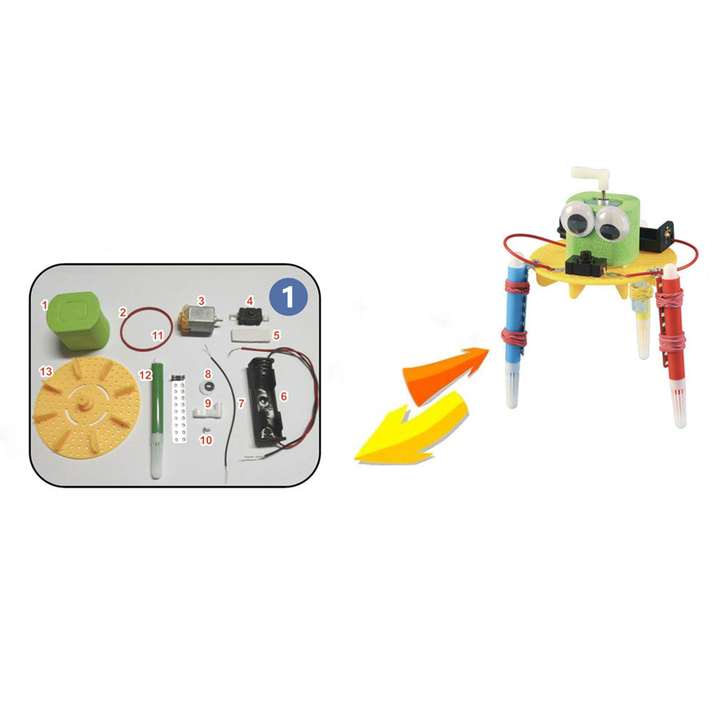 7Pcs Set STEM Toys for Kids Robot Building Science Experiments Toy Electric Motor Engineering Kit