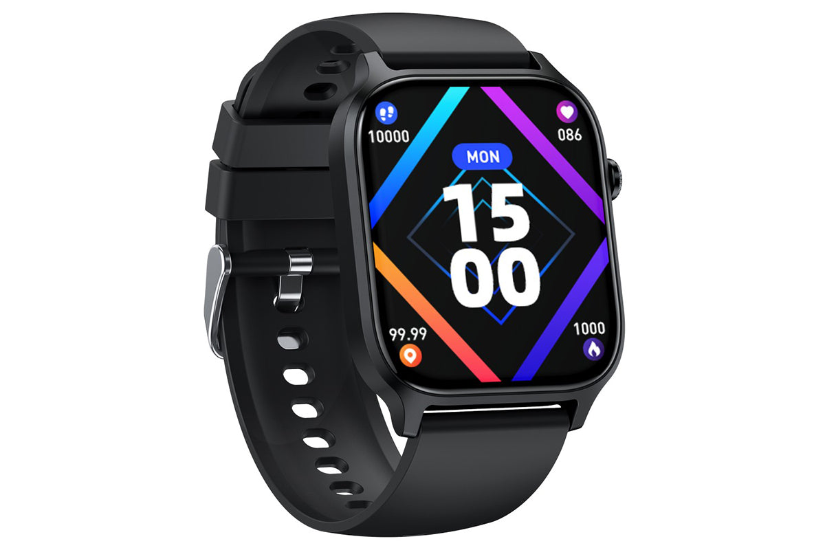 Smart Watch 1.85-Inch Fitness Watch with Heart Rate Sleep Monitor Blood Oxygen Blood Pressure Activity Tracker-Black