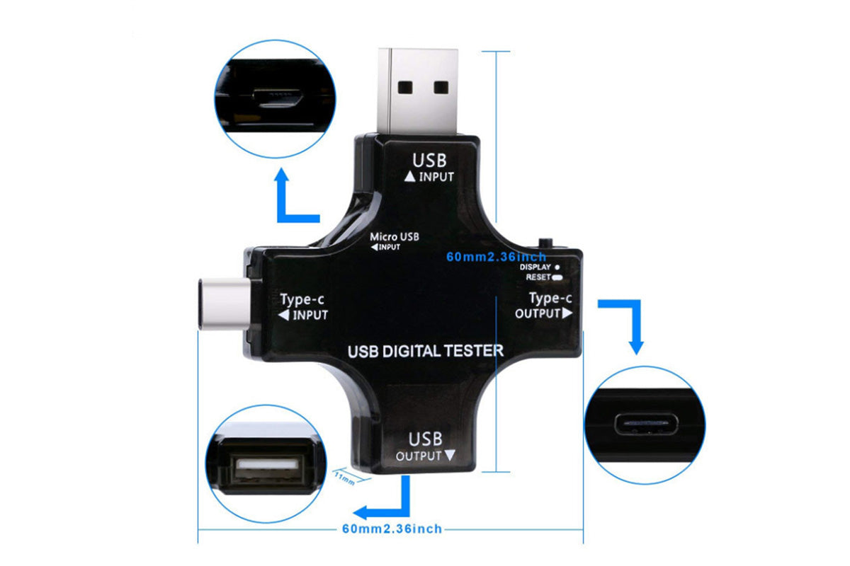 USB C Tester Digital Multimeter for Voltage Current Power Meter Charger Detector -USB Tester