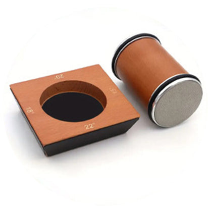 Rolling Knife Sharpener Kit with 6 Diamond Discs and Angle Guide Base - Brown Four Angle
