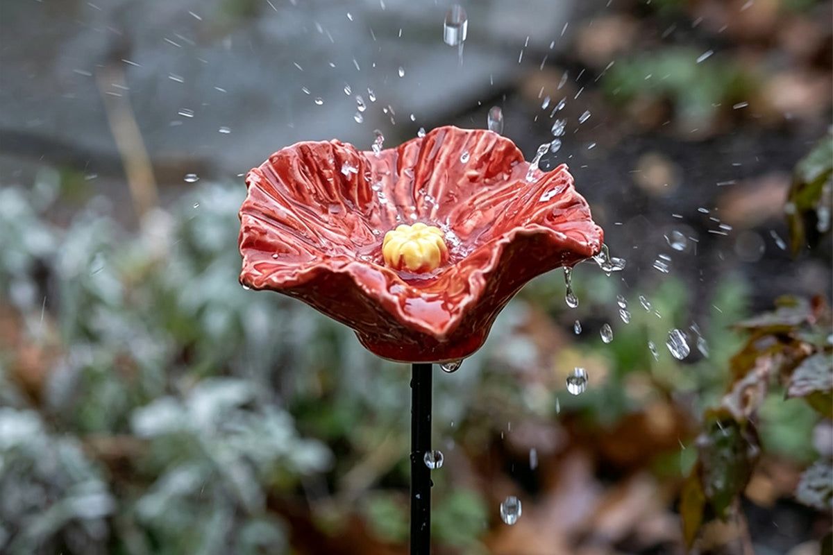 4 Pack Outdoor Bird Water Feeder Ceramic Bee Watering Station
