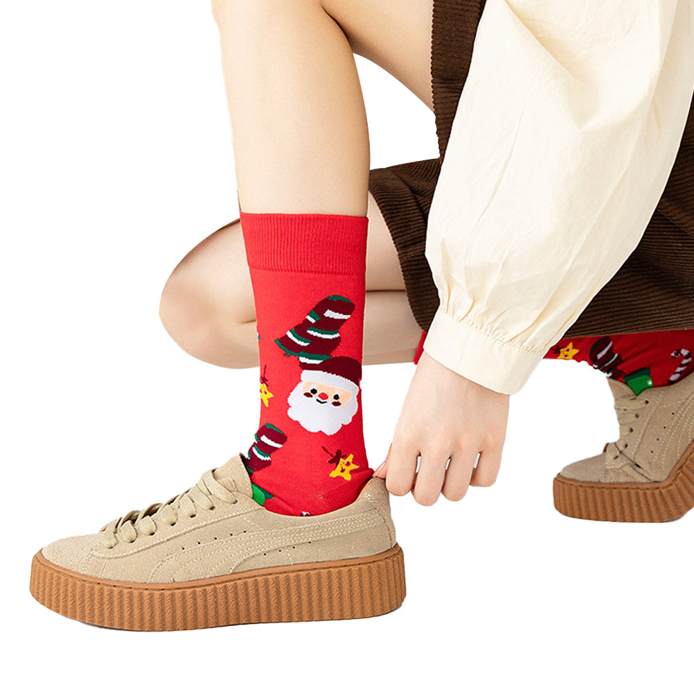 4 Pairs of Christmas Socks Funny Cotton Socks Style 1