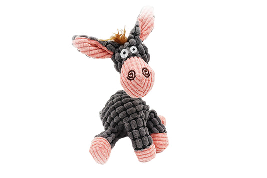 Stuffed Plush Cute Dog Toys with Squeaker for Training and Entertaining-Pink