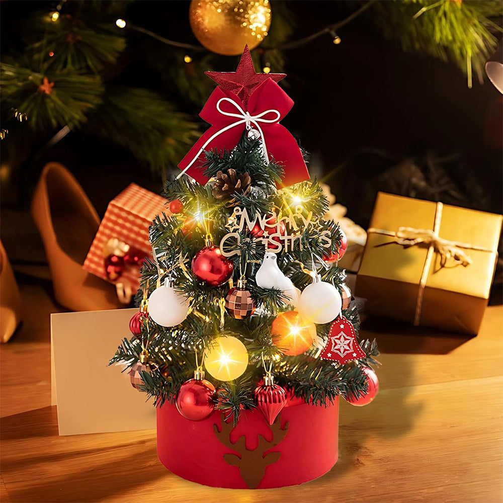 60cm Mini Desktop Christmas Tree with LED Lights ¨C Tabletop Ornament