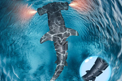 2.4Ghz Remote Control Shark Toy for Boys Electric RC Sharks Fish Toys with Light -Blue