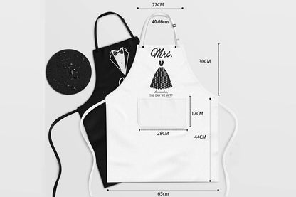 Mr and Mrs Aprons for Couple Gift Bridal Shower with Oven Glove and Pot Holder