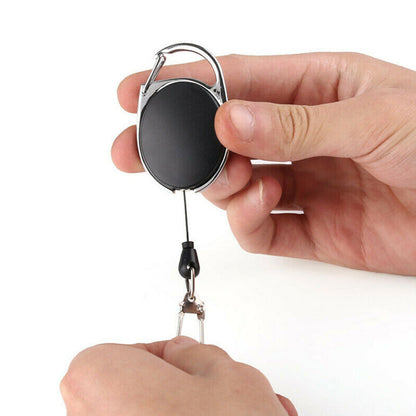 2Pcs PU ID Card Holder with Retractable Badge Reel