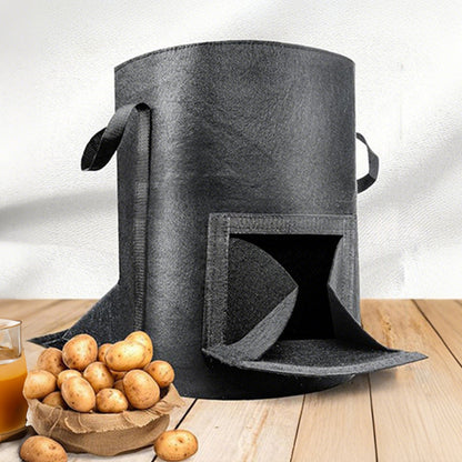 2Pcs 15 Gallon Potato Grow Bags with Dual Harvest Window Visible Window Non-Woven Planter Pot