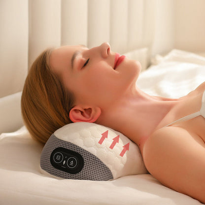 Electric Cervical Neck Traction Pillow Ergonomic Neck Massager Pillow with Heating Vibration Function