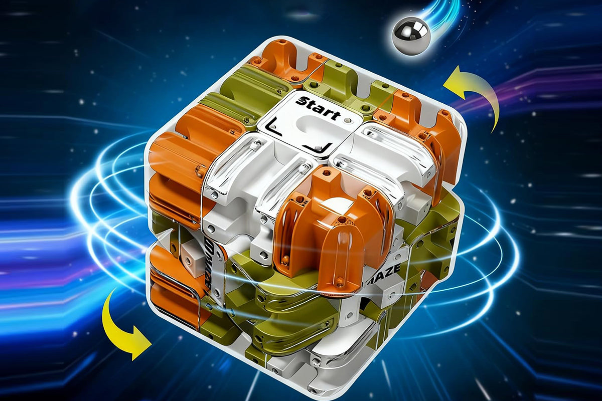 3D Rubik Race Game Educational Sensory Toys Rubik's Puzzle Brain Teaser-Orange