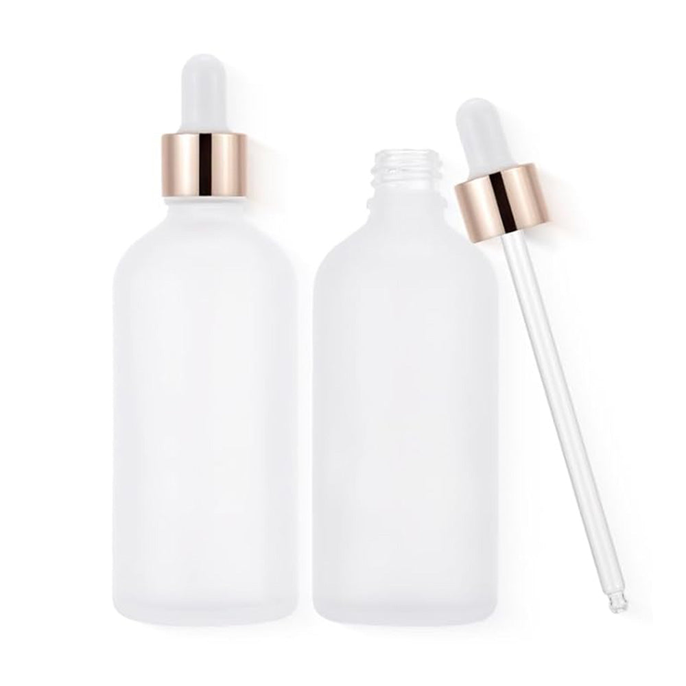 10 Pack Glass Dropper Bottles Rose Gold Caps for Essential Oils 15ml 30ml 50ml