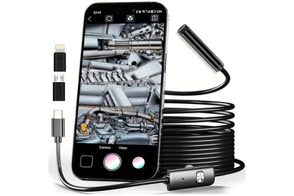 HD Endoscope Camera With 8 Adjustable LED Light Snake Borescope Inspection Camera