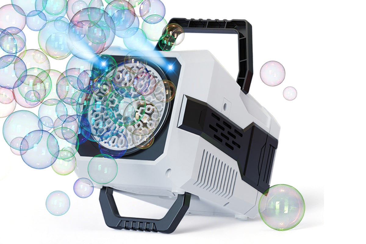 Bubble Machine Automatic Rotation and RGB Lights Bubble Maker for Party Wedding