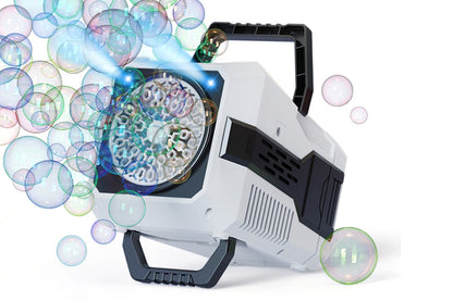 Bubble Machine Automatic Rotation and RGB Lights Bubble Maker for Party Wedding