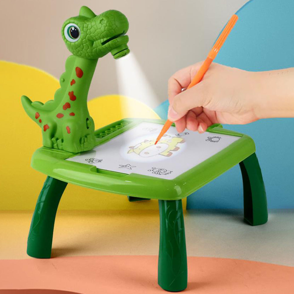 Projector Drawing  Board for Kids Painting Board with Music Green