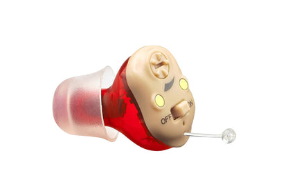 Rechargeable Digital Hearing Aids In-Ear Invisible Sound Voice Amplifier-Red and Blue