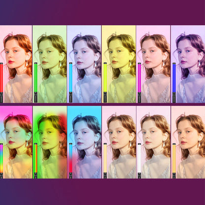 Adjustable RGB LED Light Wand Handheld Colorful Mood Light Stick Bar for Photography