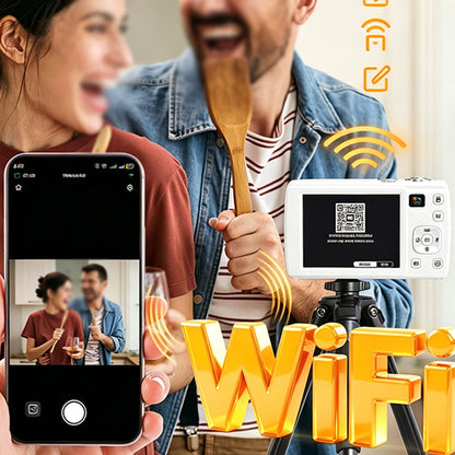 8K Dual Lens Digital Camera - Whitw