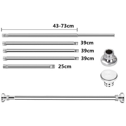 Extendable Shower Curtain Rod Adjustable Tension Pole for Kitchen Cupboard Bathroom Window