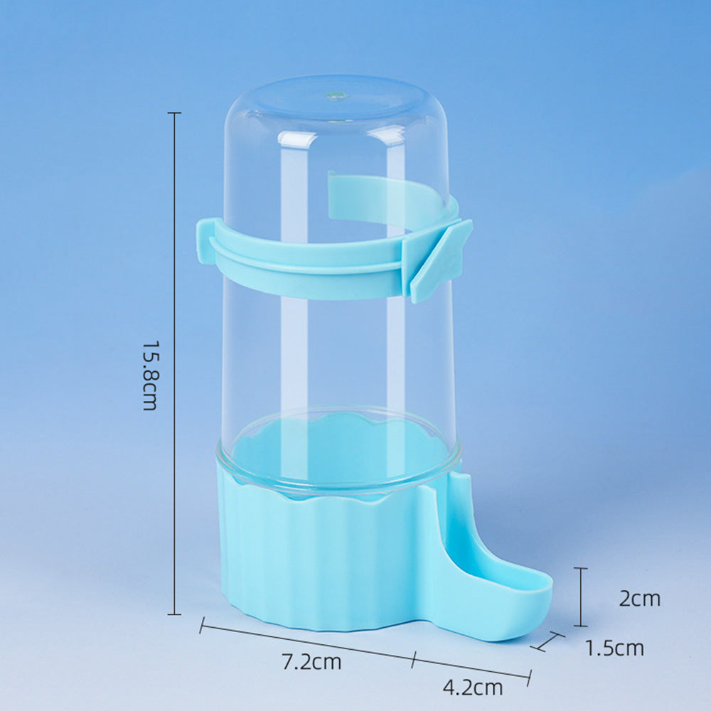 Bird Waterer Automatic Gravity Drinking Fountain with Anti Drowning Tray-Blue