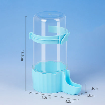 Bird Waterer Automatic Gravity Drinking Fountain with Anti Drowning Tray-Blue