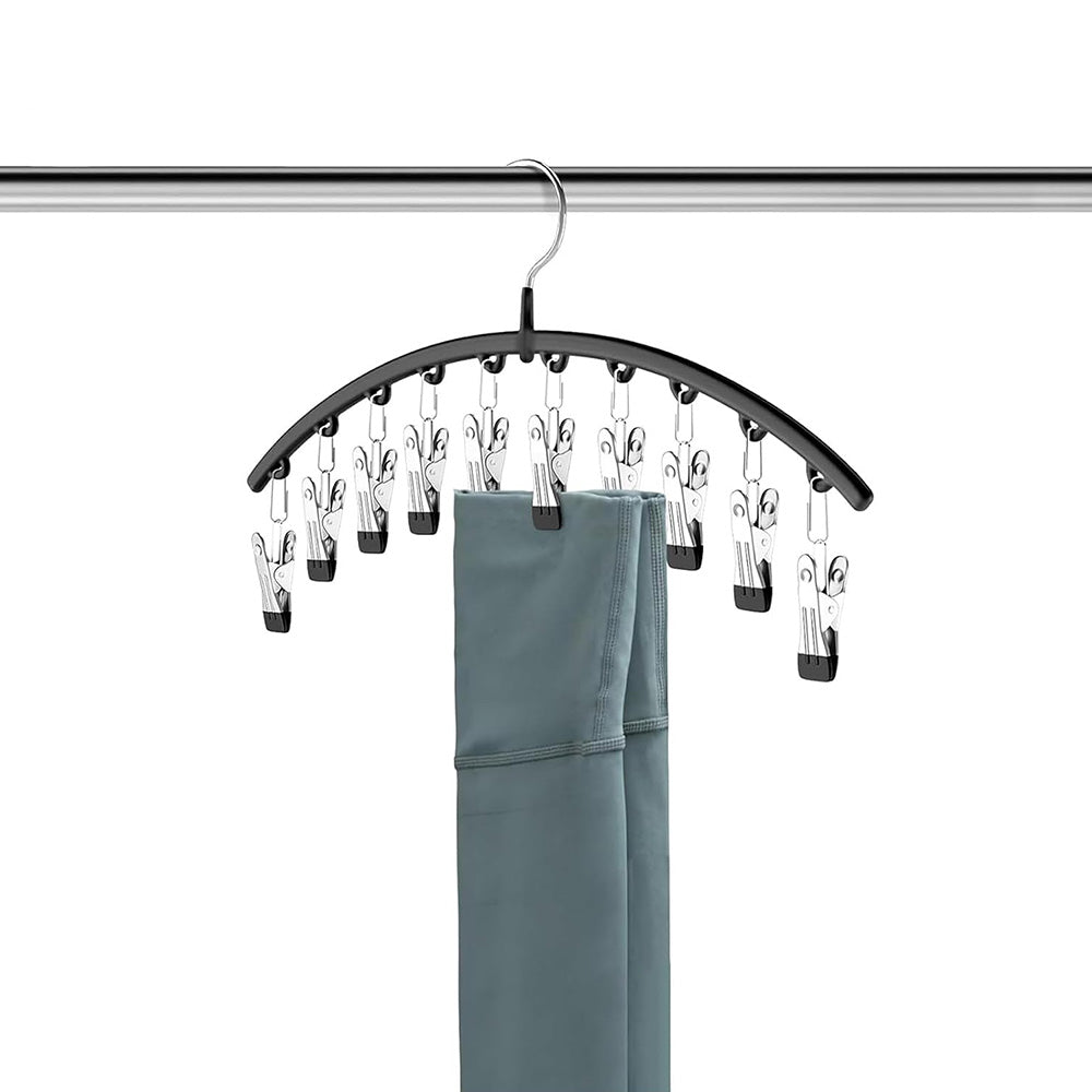 2 Pack Space-Saving 10-Clip Pants Hangers for Leggings Skirts Clothes