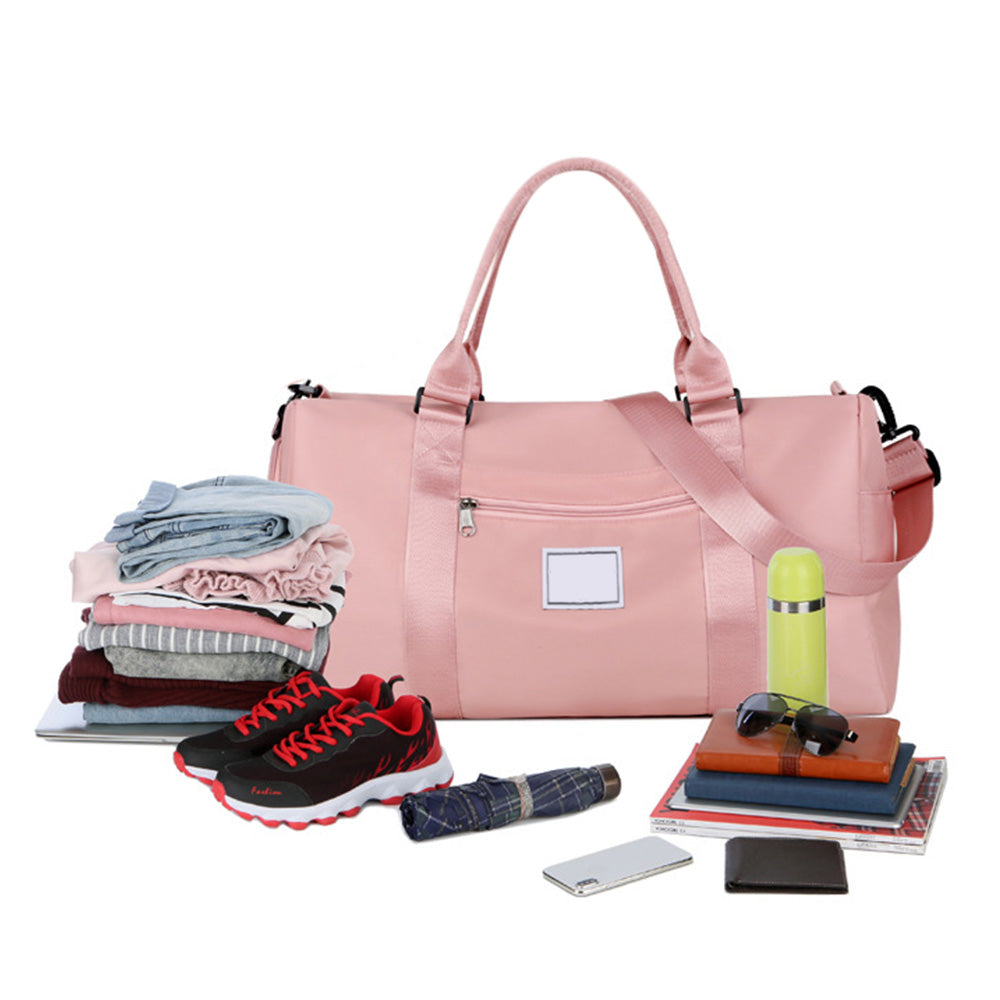 30L Gym Duffel Bag Waterproof with Shoe Compartment for Weekend Trips Pink