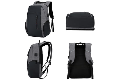 Travel Laptop Backpack with USB Port School Bookbag Fits 15.6 Inch Laptop-Grey