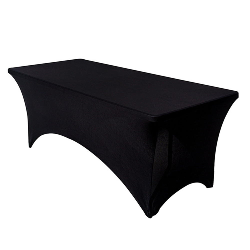 Rectangular Spandex Stretch Tablecloth for Wedding Party Black