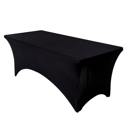 Rectangular Spandex Stretch Tablecloth for Wedding Party Black