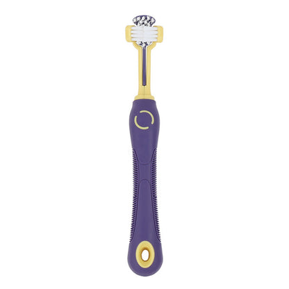 Pet Toothbrush for Dogs and Cats 3 Sided-Purple