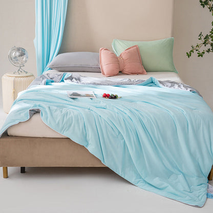 Reversible Cooling Blanket Lightweight Cool Blanket for Summer Blue