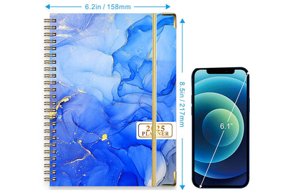 2025 Planner Book with Bookmark 2025 Calendar JAN 2025 - DEC 2025 Weekly and Monthly Academic Planner-Blue