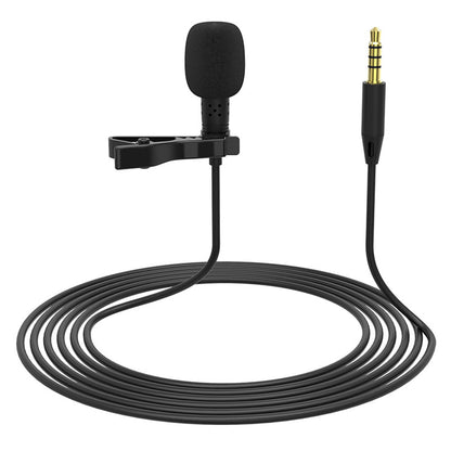 USB Lapel Microphone Clip-on Omnidirectional Microphone Lavalier Mic for Mobile Phone PC Recording Streaming 3.5mm Audio Interface