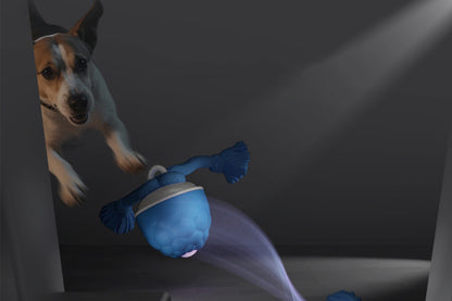 Interactive Dog Toys Touch Activated Bouncing And Jumping Dog Ball -Blue