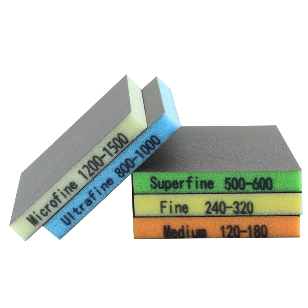 5 Pcs Double-Sided Flexible Sponge Sanding Pads in 5 Grits for Crafts
