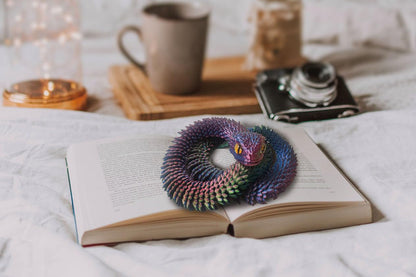 2Pcs 3D Printed Snake Year of The Snake Articulated Fidget Toy for Adults Boys Girls