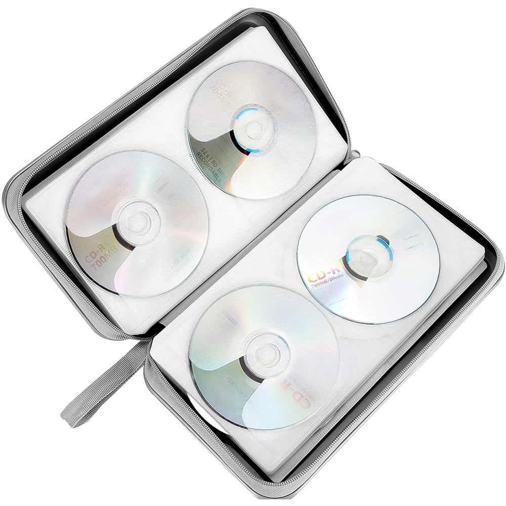 80 Capacity CD Case Holder DVD Disc Storage Binder Wallet for Car Home Office Black