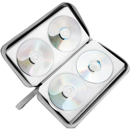 80 Capacity CD Case Holder DVD Disc Storage Binder Wallet for Car Home Office Black