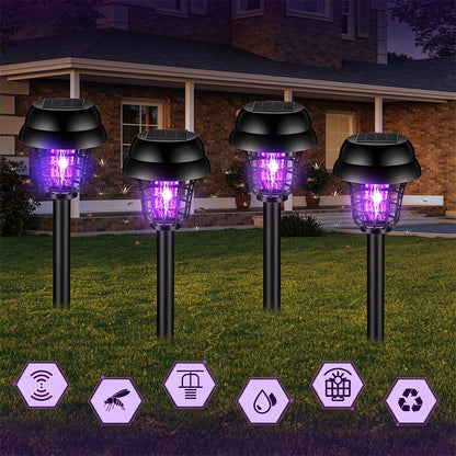 4 Pack Solar Bug Zapper Purple Light Outdoor Bug Zapper