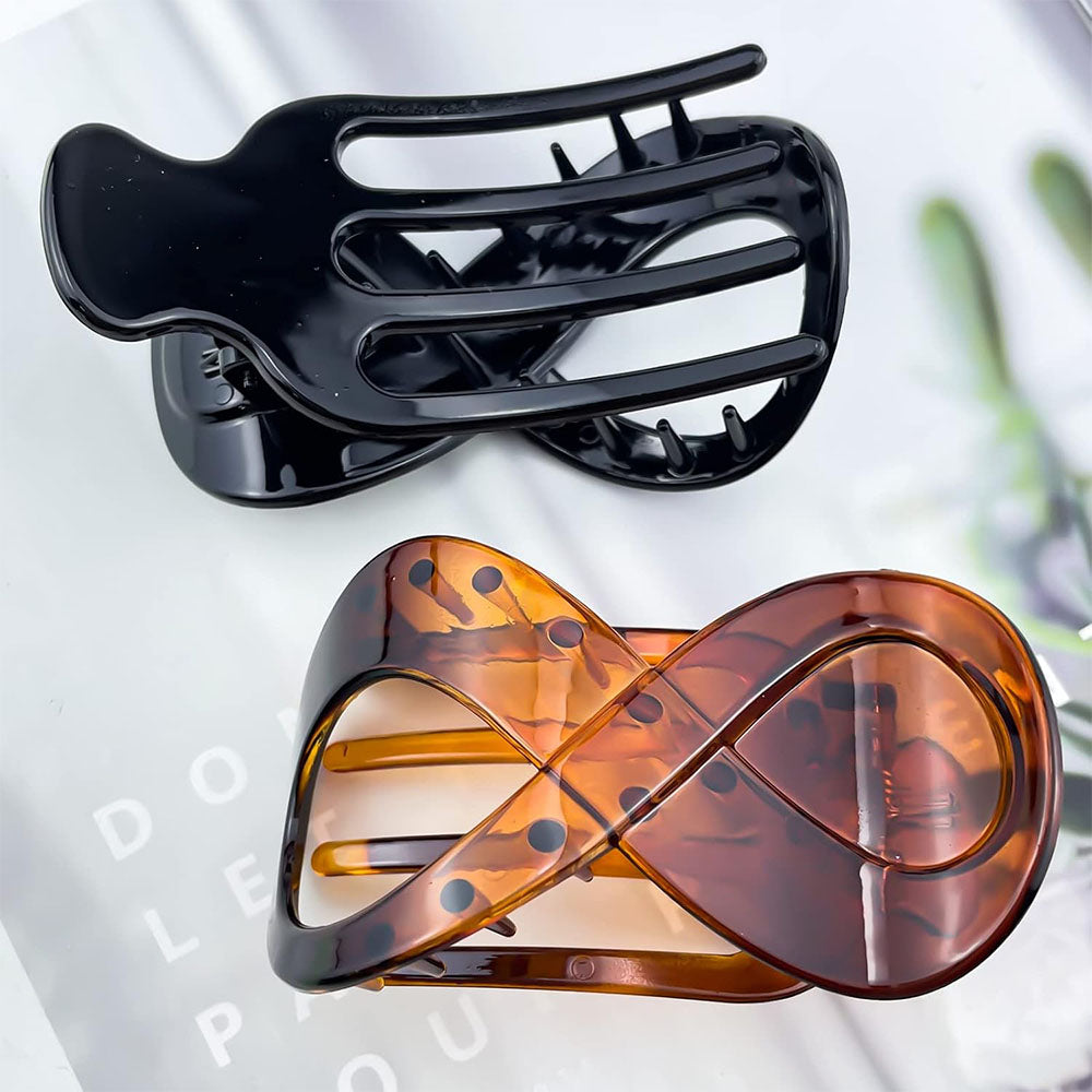4 Piece Figure 8 Flat French Hair Claw Clips for Women