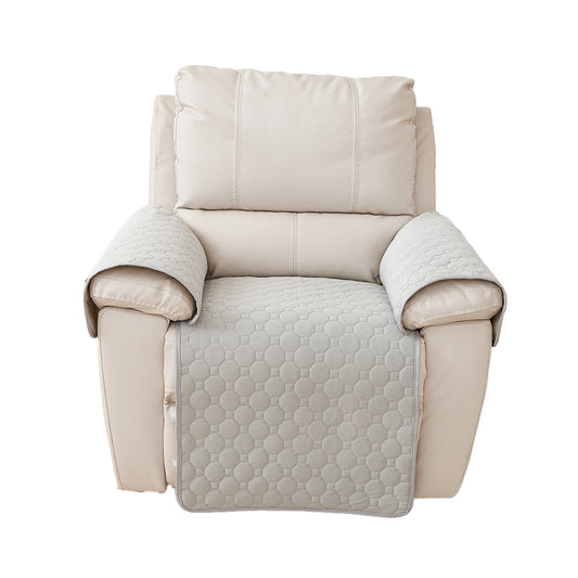 3Pcs Set Non Slip Recliner Chair Covers Couch Covers Pet Protector Slipcovers Light Gray